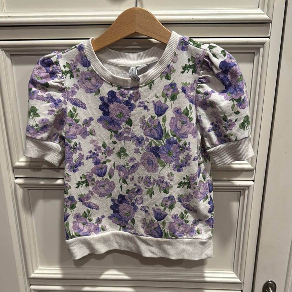 Floral Kids Top - Purple and White